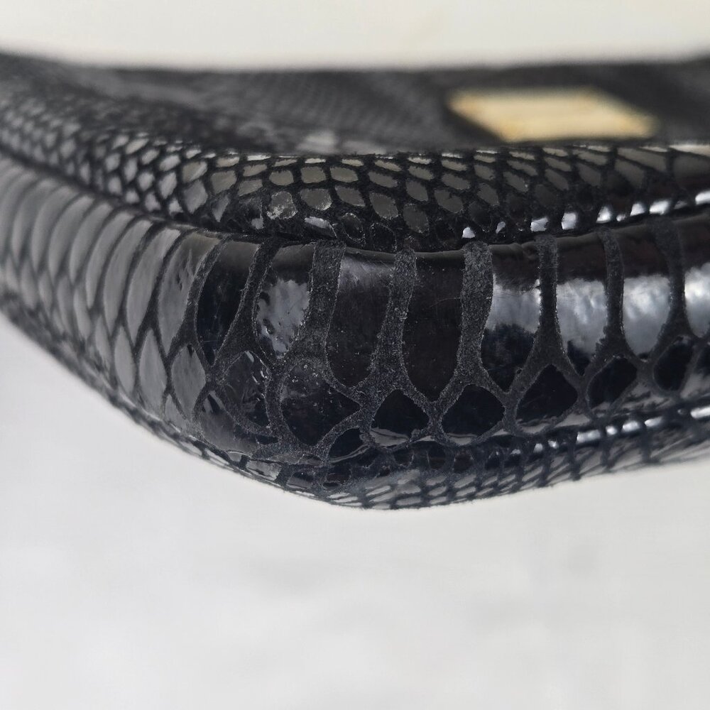 Michael Kors Black Patent Python Embossed Laptop … - image 6